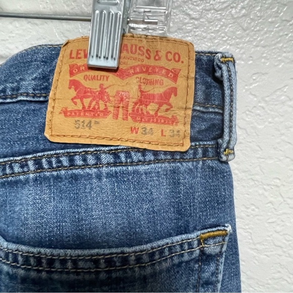 Levi’s Men’s 514 red tab medium wash W34L34 - Picture 8 of 13